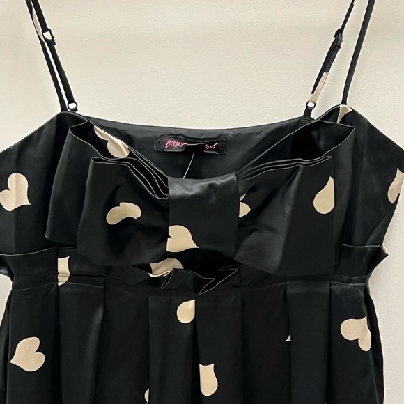 Betsey Johnson Heart Spaghetti Strap Babydoll Cocktail Party Dress Size 8 - Picture 3 of 10